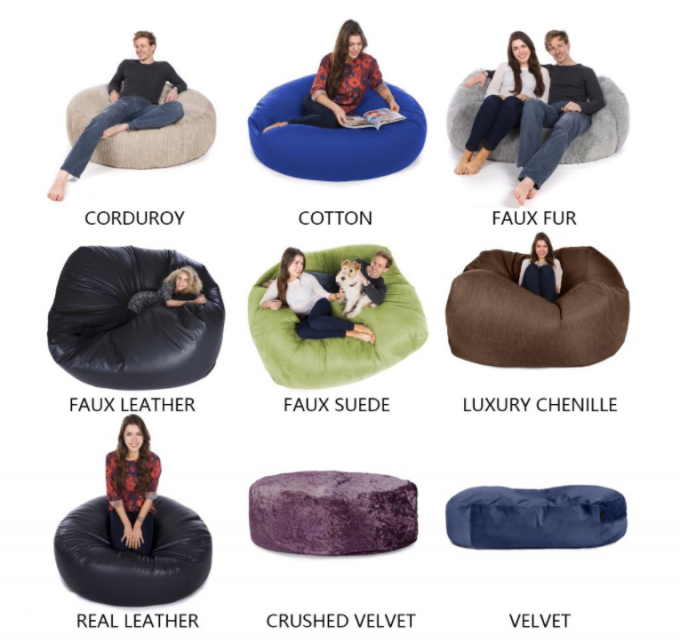 বহিরঙ্গন 7Ft Giant Bean Bag Lounge Chair নরম ভুয়া পশম ফ্যাব্রিক ইপিএস ফিল 3