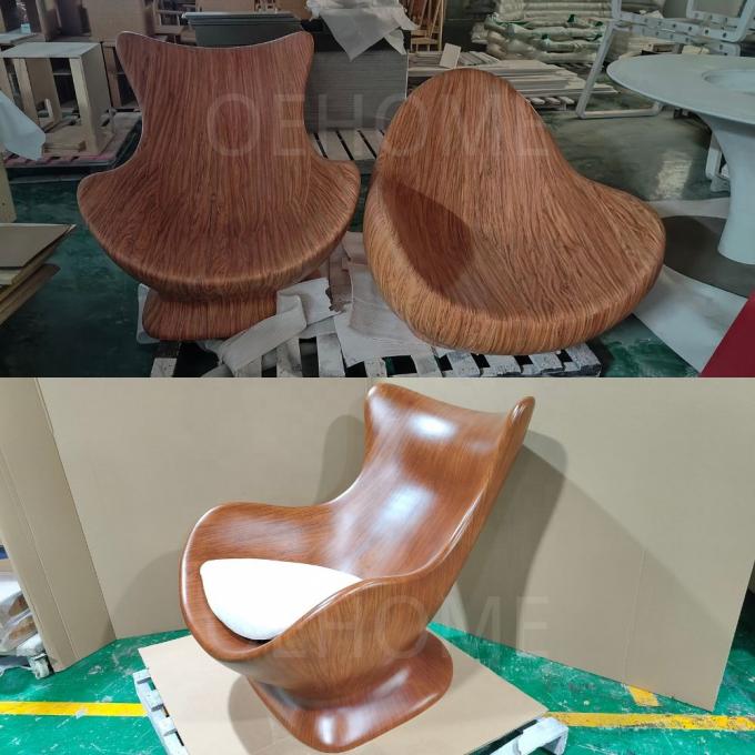 আধুনিক অনন্য আকৃতির অবসর চেয়ার Recliner অপারেটিং মেকানিজম হ্যান্ডেল কঠিন কাঠের আর্মচেয়ার হোম হোটেলের জন্য 6