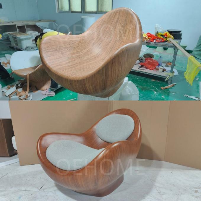 আধুনিক অনন্য আকৃতির অবসর চেয়ার Recliner অপারেটিং মেকানিজম হ্যান্ডেল কঠিন কাঠের আর্মচেয়ার হোম হোটেলের জন্য 7